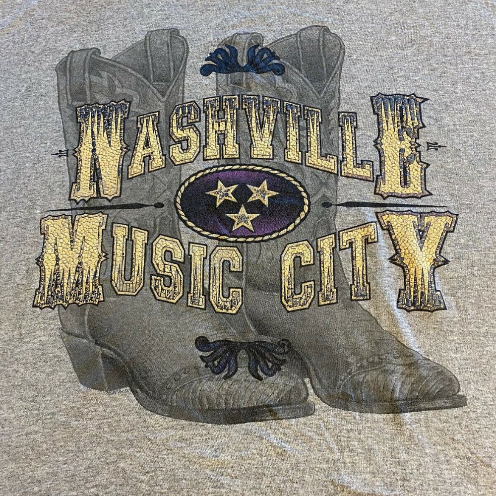 Vintage 90's NASHVILLE TN Country Music City Single Stitch Made USA XXL TShirt